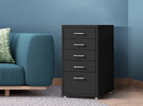 Levede 5 Drawer Office Cabinet Drawers Black HO0575-5-BK