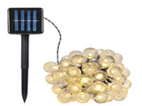5W 17Meters/ 55.8Ft 100LEDs Solar Powered Energy Ball Outdoor String Light Lawn Lamp Constant Bright V1294-YM0901-L4081WW
