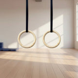 235mm Wooden Gymnastic Rings Olympic Gym Strength Training & Fitness V63-822581