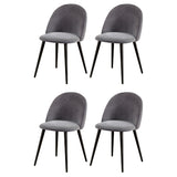 Artiss Dining Chairs Set of 4 Velvet Solid Curved Dark Grey MO-DIN-02-VEL-BKX4