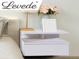 Levede 2x Bedside Tables Side Table White FU6002-WH