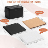 2 Set 3inchx5inch Index Card Holder with Lock, Index Card Box Organizer Storage with , for Home V1366-AZ2-W-15738