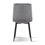 Artiss Dining Chairs Set of 4 Velvet Horizontal Slope Grey MO-DIN-03-VEL-GYX4