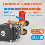 VEVOR Pressure Washer Pump, 19 mm Shaft Horizontal Triplex Plunger, 3700 PSI, 2.5 GPM, Replacement V952-HZQZBHZ34INCHI62CV0