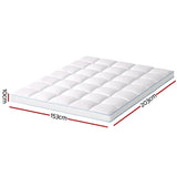 Giselle Bedding 1500GSM Bamboo Pillowtop Mattress Topper 10cm Thick Pad for Back Pain Relief, High TOPPER-BAM-10-Q