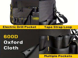 Black bucket organizer, storage, heavy duty organizer, multiple pockets, DIY V1106-148-SIL-80786