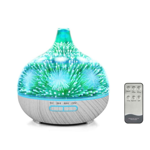 400ml Essential Oil Aroma Diffuser and Remote - 3D Glass Aromatherapy Humidifier V238-SUPDZ-601711968262