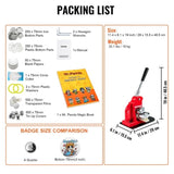 VEVOR Maker Machine, 75 mm Badge Punch Press Kit, Children DIY Gifts Pin Maker, V952-BJSKXZ75MM500LIOZV0