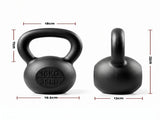 Everfit 16kg Cast Iron Kettlebell Powder Coating Flat Bottom Home Gym FIT-K-KB-IRON-16KG