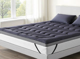 Giselle Bedding 5cm Pillowtop Topper Bamboo Polyester Blend Fibre Pad for Back Pain Relief Washable TOPPER-WA-CHAR-K