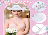 6 Pack Women Cowgirl Cowboy Hats with Feather Western Hat for Bachelorette Bridal Wedding Party V1258-DP02-C-2215