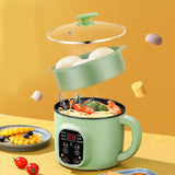 Green Electric Hot Pot with Steam Box Small Power Hot Pot Smart Cooker for Dormitory Kitchen V1294-YM0901-3113230210911