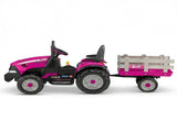 Peg Perego Pink Case IH 12V Kids Ride On Tractor with Trailer 2 Speed Toy 44065