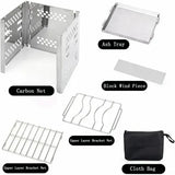 1 Piece Foldable Charcoal Grill, Stainless Steel Portable BBQ with Removable Grate and Ventilation V1189-LC-HW-00309