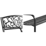 Gardeon Outdoor Garden Bench Seat Steel Outdoor Furniture 3 Seater Park Black GB-STEEL-XG201-BK