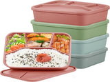 4 Pcs Silicone Bento Box Reusable Lunch Container Smooth Leak Proof Lunch Box Rectangle Bento Boxes V1259-DP01-F-123