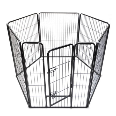 YES4PETS 6 Panels 100 cm Heavy Duty Pet Dog Cat Puppy Rabbit Exercise Playpen Fence Extension V278-HPL100-6-DOOR