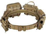 8-Piece Khaki MOLLE Tactical Belt Set - Adjustable Nylon Quick Release Utility Belt with Inner Belt V888-ELOSUNG55690
