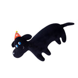 Cute Animal Plush Pillow Soft Comfortable Elastic Stuffed Doll Cushion for Home Bedroom Black Dog V1294-YM0626-3117220309812