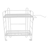 Toilet Storage Shelves Iron Wall Mounted 2 Layers Foldable Grid Home Decoration with Hooks for V1294-YM0716-3112220053011