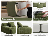 Artiss 300cm Modular Sofa Bed Comfort L-Shaped Sectional Boneless Couch Green SBED-O-CDY-4S-GN-ABC