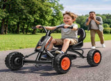 Rigo Pedal Go Kart Kids with Plastic Wheels Forward Reverse Black 84cm GKRT-F1F-BK