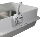 Pawz Stainless Steel Cats Litter Box Hooded High Enclosed Large Kitty Toilet PT1402-GY-AU