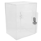 Clear Acrylic Donation Box with Slot and Lock, Secure Transparent Collection Box for Charitable V1192-AZ-W-30647
