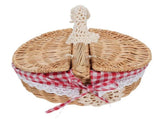 Wicker Picnic Basket with Removable Liner Empty Picnic Hamper Basket with Lid and Handle for Easter V1294-YM0901-3111250051111