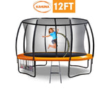 Kahuna Trampoline 12 ft Round Outdoor Kids with Safety Enclosure Net TRA-KAH-12-OR