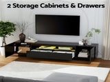 Artiss TV Unit Entertainment Unit Storage Drawer RGB LED 180cm Black FURNI-Q-LED-TV180-2D-BK-AB