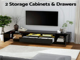 Artiss TV Unit Entertainment Unit Storage Drawer RGB LED 180cm Black FURNI-Q-LED-TV180-2D-BK-AB