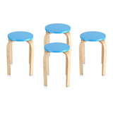 1Pcs Anti Slip Bentwood Stool Stacking Home Living Room Furniture Decor Blue V1294-YM0901-DE-JY01006-03