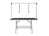 Pet Grooming Table Two Arms with Clamp, 117cm Dog Grooming Station, Foldable Pets Grooming Stand for V952-ZDMRZ46INCH0I6658V0