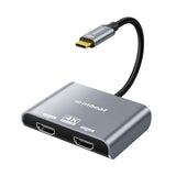 mbeat Tough Link USB-C to Dual 4K/60Hz HDMI MST Adapter - Space Grey V186-MB-XAD-C2HDM