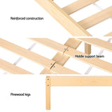 Artiss Bed Frame Queen Size Rattan Wooden RITA WBED-RITA-Q-WD-AB