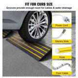 Curb 2 Pack, 6.5 cm Rise, Rubber Driveway Ramps, Heavy Duty 15 tons Weight Capacity Threshold V952-ZXDBLYPDGB2483DSGV0