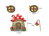 Mushroom House Door Luminous Garden Ornament - Multicolor V1263-JX-941