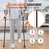 VEVOR Forearm Crutches 10-Level Height Adjustable Walking Crutches 1 Pair 350LBS V952-QBGZJBXPPYZSPRL1KV0