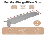Giselle Queen Bed Wedge Pillow For Headboard, Close Gap And Stop Pillows Sliding, Perfect For Dorm PILLOW-GAP-WDG-Q-GY