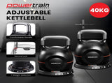Powertrain 2x 40kg Adjustable Kettlebell One Hand Adjustment Weight Set AKB-XDB-20-2