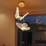 2X Butterfly LED Pendant Lights Nordic Golden Chandelier Lighting for Living Room Bedroom V1192-AZ-W-23831