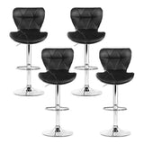Artiss 4x Bar Stools Gas Lift Leather Seat Black BA-TW-NEW4045-BKX4