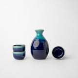 Sake Set for Four 330ml Cobalt Teal Glaze V637-C1094