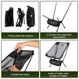 2pcs Outdoor Folding Moon Chairs Black V728-OBA1005007805543487