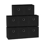 SORTI 27x28x27 CM Black 8-Pack Foldable Storage Cubes - Fabric Bookcase Organizers for Toys and More V510-SML_BLACK_8X