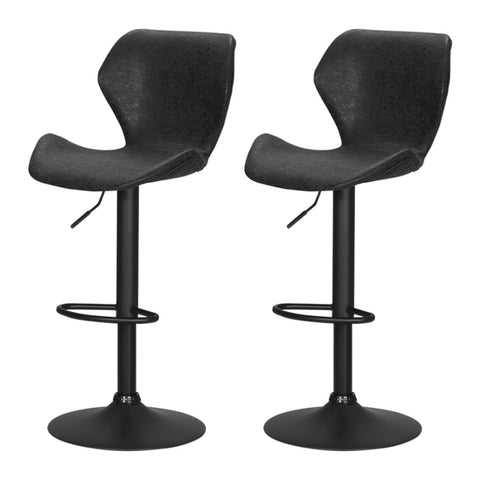 Artiss Bar Stools Kitchen Counter Stools Swivel Gas Lift Vintage Chairs Black x2 BA-K-9977-BKX2