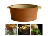 Multifunctional Drain Basket Burrs-free Plastic Double-Layer-Brown S V1263-JX-324