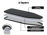 Artiss Ironing Board with Iron Rest with 3 Layers Extra Thick Cover Easy Storage IRB-STAND-REP100-BK