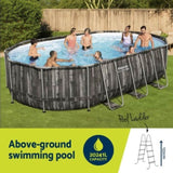 Bestway Swimming Pool Steel Frame Pool Set 6.1x3.66m w/ Filter Pump Ladder Cover BW-POOL-OV-610-5611S